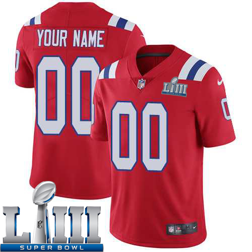 Custom Men New England Patriots Red Limited Vapor Untouchable Nike 2019 Super Bowl LIII NFL Jersey->new england patriots->NFL Jersey